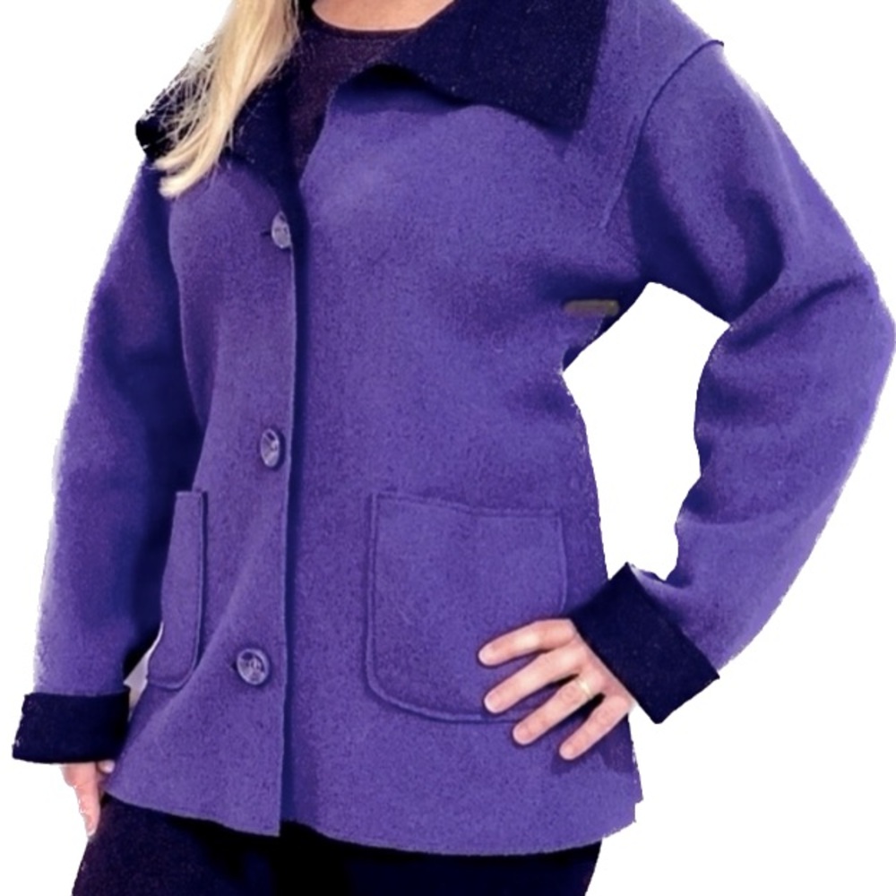 NWOT Felt Wool Oversized Jacket French Cuff Jones of New York Jewel Tone